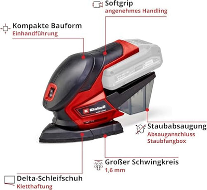 Einhell TE-OS 18/150 Li Solo kézi csiszoló porgyűjtővel akkumulátor nélkül