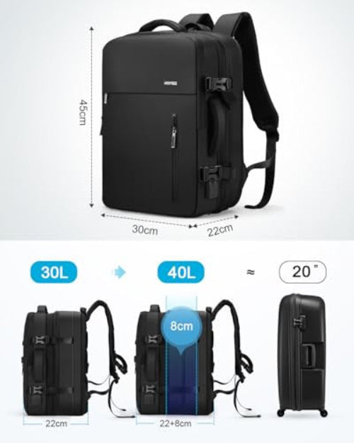 HOMIEE utazó hátizsák 30L-40L, vízálló, 15.6" laptop
