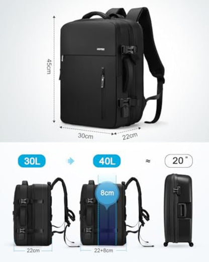 HOMIEE utazó hátizsák 30L-40L, vízálló, 15.6" laptop
