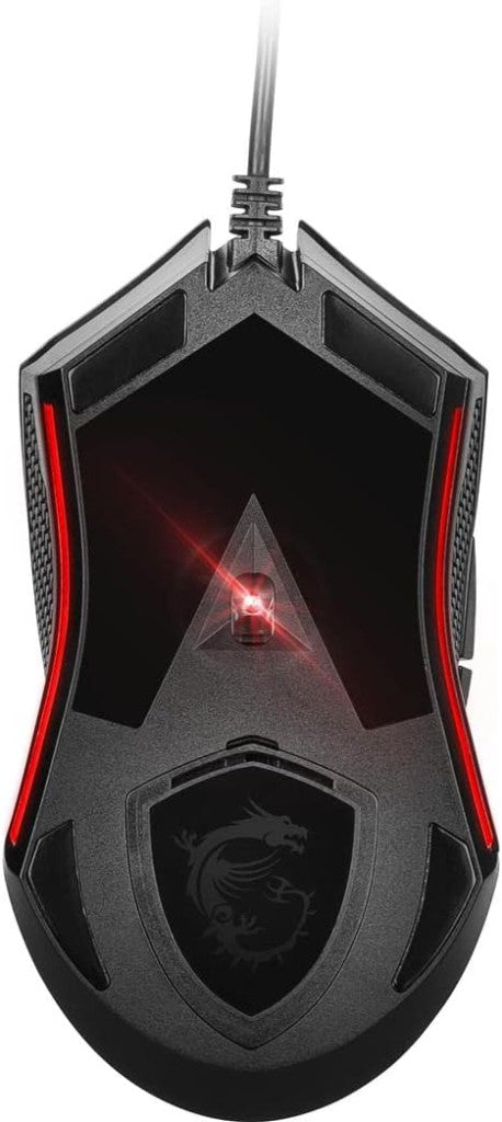 MSI Clutch GM08 vezetékes optikai gamer egér 4200 DPI, piros LED