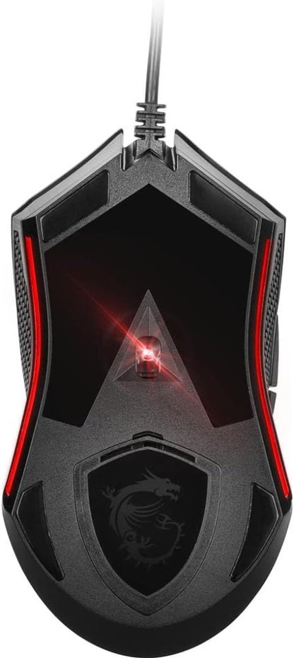 MSI Clutch GM08 vezetékes optikai gamer egér 4200 DPI, piros LED