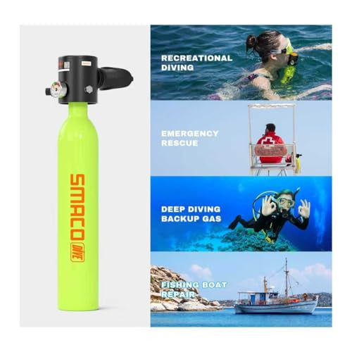 SMACO S300 Plus mini búvárpalack 0.5L kézi, újratölthető, 5-10 perc tartalék levegő