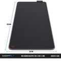 Titanwolf RGB gamer egérpad LED, 800x300 mm, XXL, 11 világítási mód, mosható, fekete