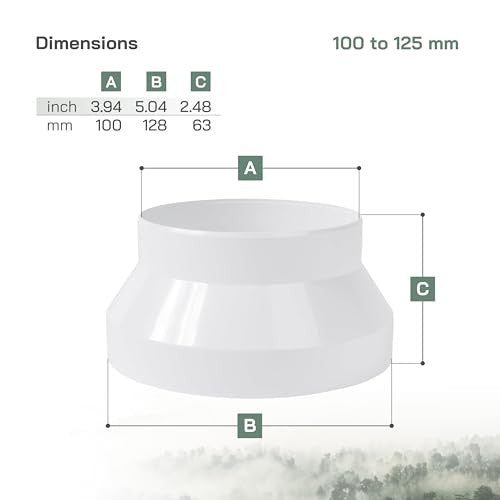 Vent Systems csőszűkítő adapter 100 mm - 125 mm
