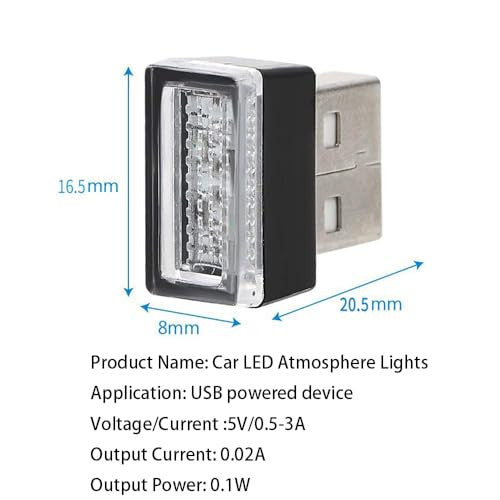Led Lights autóhoz, 5 darabos fehér autó LED hangulatvilágítás, belső világítás
