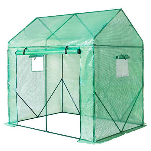 Yorbay fóliasátor paradicsomhoz, hálós fólia és ablak, zöld 200 x 140 x 200 cm