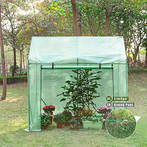 Yorbay fóliasátor paradicsomhoz, hálós fólia és ablak, zöld 200 x 140 x 200 cm