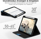 KingBlanc tok iPad Air 11" 2024 M2 tolltartó, vegán bőr (kék)