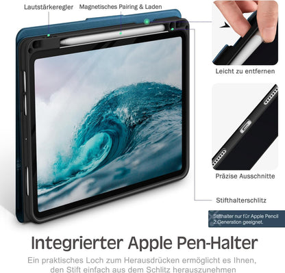 KingBlanc tok iPad Air 11" 2024 M2 tolltartó, vegán bőr (kék)