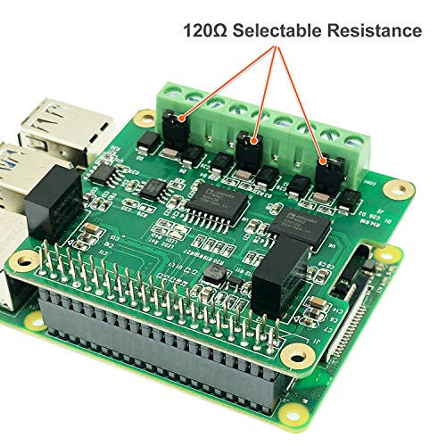 Raspberry Pi RS485 Can Hat SPI, 1 x Can Bus MCP2515, 2 x RS485 Bus SC16IS1752, jel-