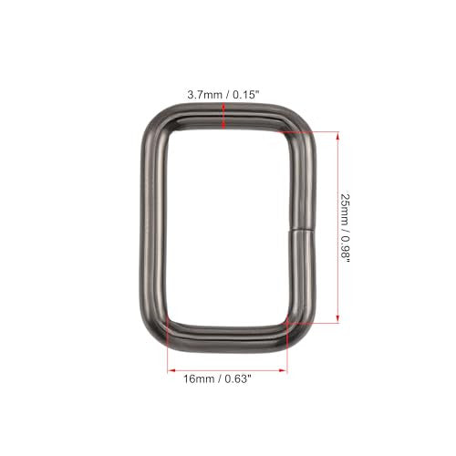 sourcing map 30 darabos fém négyzet gyűrű csat 25x16mm belső méret táskákhoz övekhez