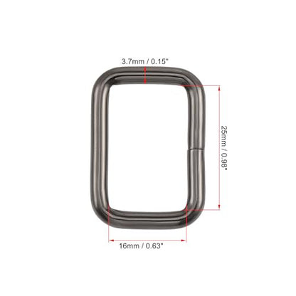 sourcing map 30 darabos fém négyzet gyűrű csat 25x16mm belső méret táskákhoz övekhez