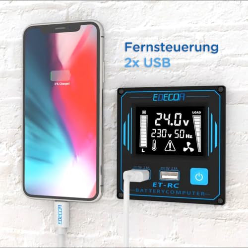 EDECOA 24v 220v átalakító teherautó 2000w inverter távirányítóval 2X USB kijelző