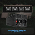 EDECOA 24v 220v átalakító teherautó 2000w inverter távirányítóval 2X USB kijelző
