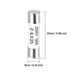 sourcing map 5 darabos kerámia biztosíték 16A, 6x25mm gyorskioldás, 250V