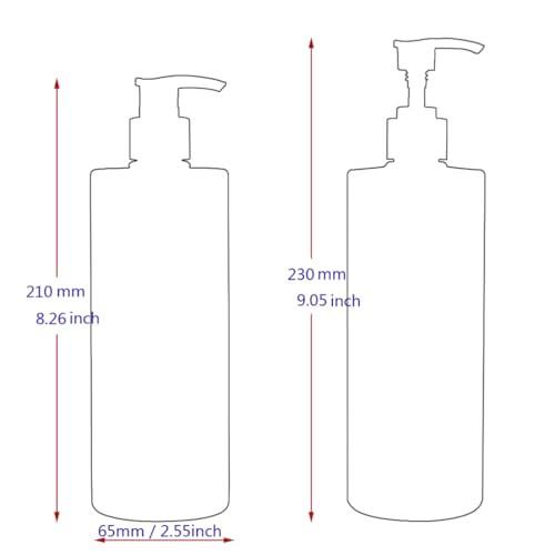 ZEOABSY 4 darabos 500ml adagoló pumpás üveg fehér PET műanyag, arany/fehér pumpa