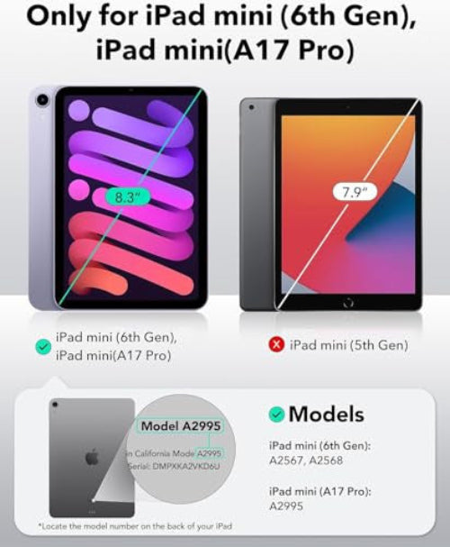 ESR iPad mini 7 tok vékony, háromszoros állvány, erős mágneses rögzítés, tartós