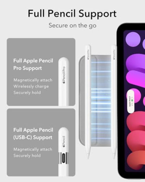 ESR iPad mini 7 tok vékony, háromszoros állvány, erős mágneses rögzítés, tartós