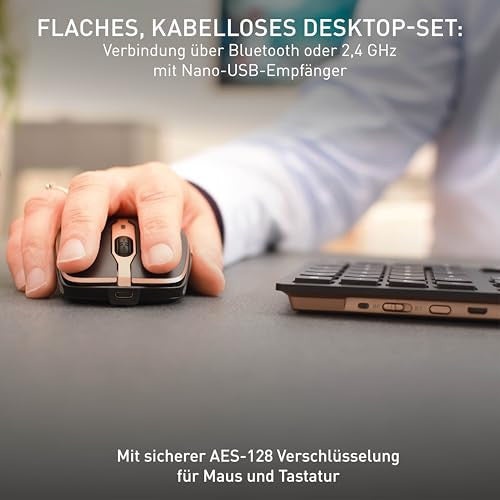 CHERRY DW 9100 SLIM, vezeték nélküli billentyűzet és egér szett, belga kiosztás