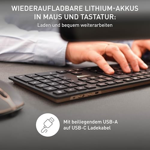 CHERRY DW 9100 SLIM, vezeték nélküli billentyűzet és egér szett, belga kiosztás