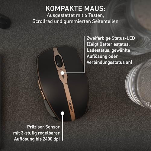 CHERRY DW 9100 SLIM, vezeték nélküli billentyűzet és egér szett, belga kiosztás