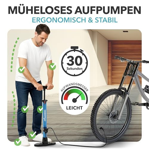 Bicycle padló pumpa minden szelepre, erős kerékpár pumpa