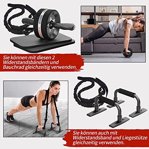 EnterSports hasizom edző, 6 az 1-ben fitnesz szalaggal, fekvőtámasz, térdvédő