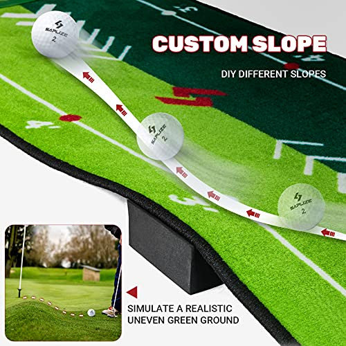 SAPLIZE kétsebességes golf gyakorlószőnyeg putting iránytükörrel, 20 hüvelyk