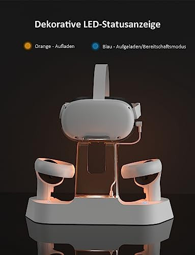 NexiGo töltőállomás LED fénnyel Oculus Quest 2-hez támogatja az Elite pántot