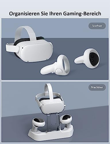 NexiGo töltőállomás LED fénnyel Oculus Quest 2-hez támogatja az Elite pántot