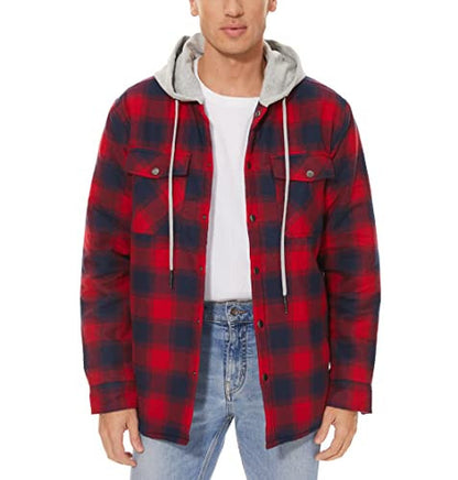 MAGCOMSEN férfi thermoing hosszú ujjú kapucnis flaneldzseki fekete, XXL