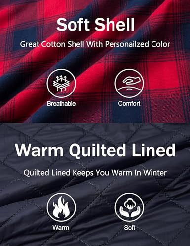 MAGCOMSEN férfi thermoing hosszú ujjú kapucnis flaneldzseki fekete, XXL