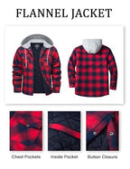 MAGCOMSEN férfi thermoing hosszú ujjú kapucnis flaneldzseki fekete, XXL