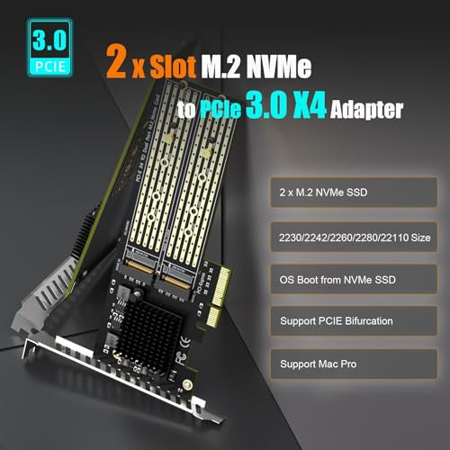 GLOTRENDS PA20 2 portos M.2 NVMe PCIe 3.0 X4 adapter PCIe bifurkáció
