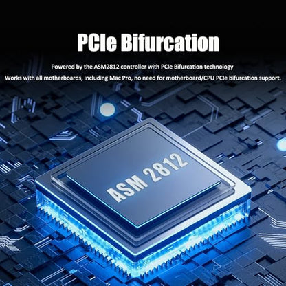 GLOTRENDS PA20 2 portos M.2 NVMe PCIe 3.0 X4 adapter PCIe bifurkáció