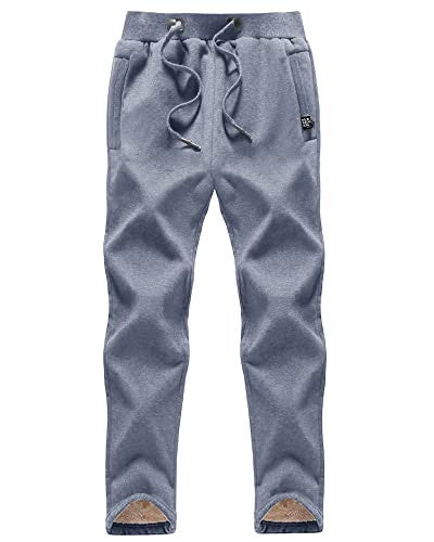 MAGCOMSEN 36 férfi fleece szabadidőnadrág szürke/kék