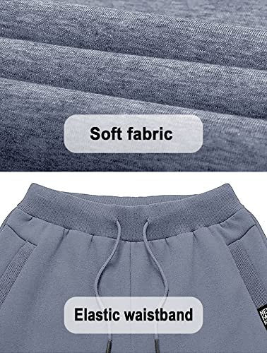 MAGCOMSEN 32 férfi fleece szabadidőnadrág szürke/kék