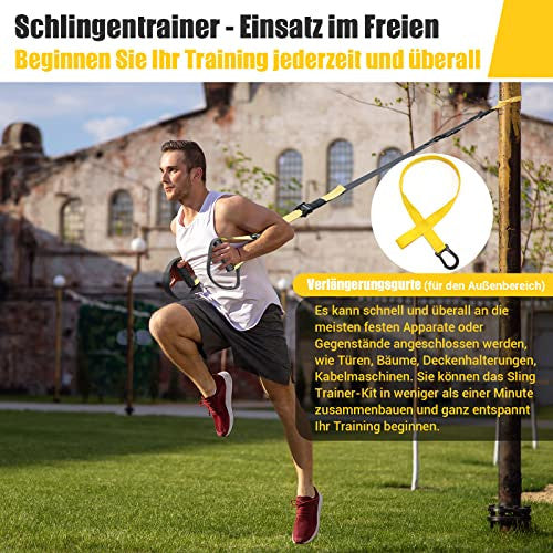 Suspension Trainer heveder edző, teljes test edzéshez, nagy fogantyús ajtóhorgony