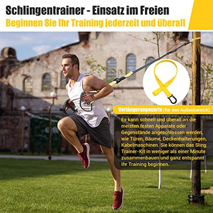 Suspension Trainer heveder edző, teljes test edzéshez, nagy fogantyús ajtóhorgony