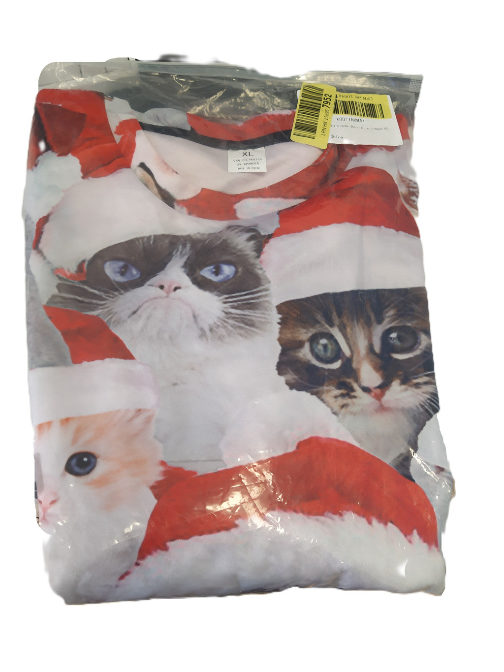 Loveternal karácsonyi pulóver férfi 3D nyomtatott macska, XL