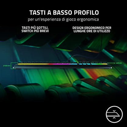 Razer Ornata V3 - lapos mecha-membrán billentyűzet Razer Chroma RGB olasz kiosztás