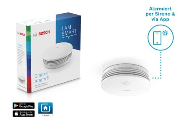 Bosch Smart Home füstérzékelő II, alkalmazás funkcióval, Apple HomeKit kompatibilis