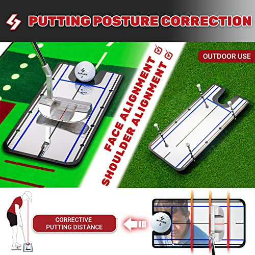 SAPLIZE Golf Putting Mat, Bundle A pályakövetés, több edzésmód vagy Bundle B két