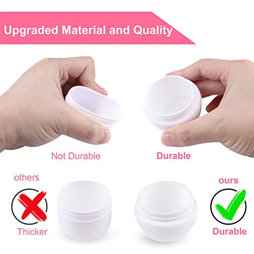 Utántölthető kozmetikai mintatartók, 6 darabos 50ml/50g fehér smink tégelyek