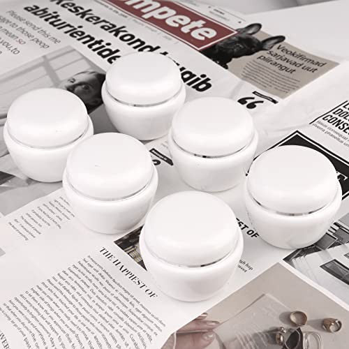 Utántölthető kozmetikai mintatartók, 6 darabos 50ml/50g fehér smink tégelyek