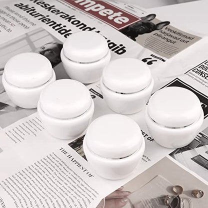 Utántölthető kozmetikai mintatartók, 6 darabos 50ml/50g fehér smink tégelyek