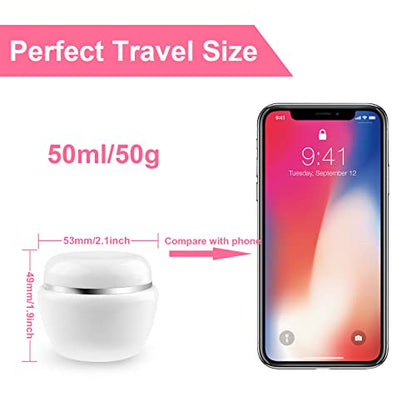 Utántölthető kozmetikai mintatartók, 6 darabos 50ml/50g fehér smink tégelyek