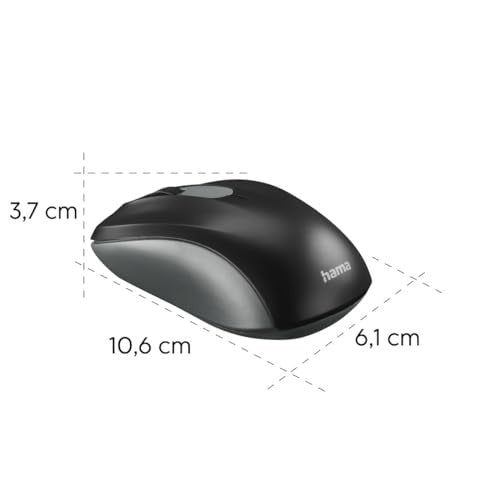 Hama AMW-200 optikai vezeték nélküli egér, 3 gombos antracit/fekete