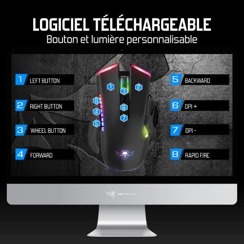 SPIRIT OF GAMER Elite M70 vezeték nélküli egér 8 programozható gomb, testreszabható