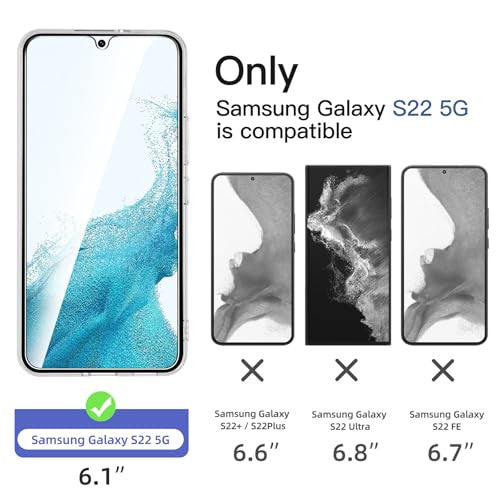 NEW'C tok Samsung Galaxy S22 5G átlátszó szilikon puha TPU gél és 2 darabos üveg